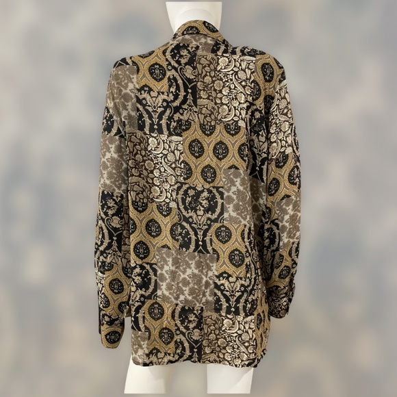 80's Disco Fever Caviar polyester Blouse ~ Boho, Hipster XL - Picture 3 of 4